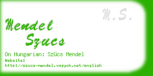 mendel szucs business card