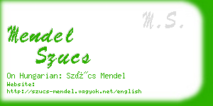 mendel szucs business card